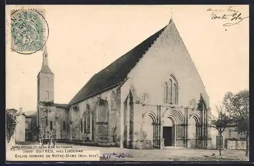 AK Guîtres, Église Romane de Notre-Dame près de Libourne