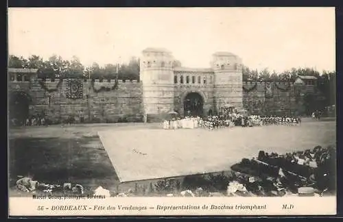 AK Bordeaux, Fête des Vendanges, Représentations de Bacchus triomphant