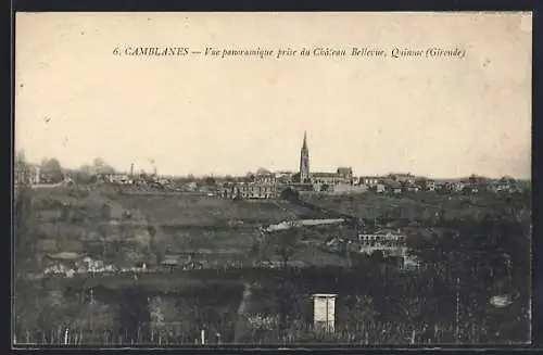 AK Camblanes, Vue panoramique prise du Château Bellevue, Quinsac (Gironde)