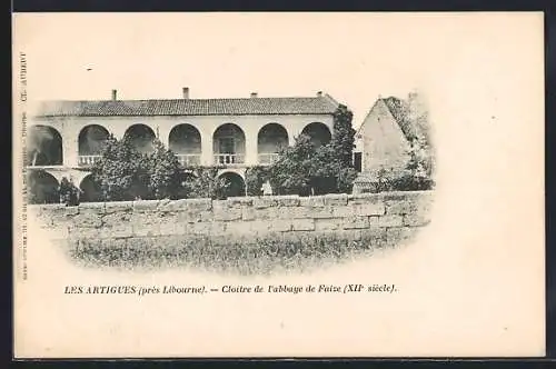 AK Les Artigues, Cloître de l`abbaye de Faize (XIIe siècle)