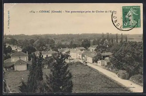 AK Coirac, Vue panoramique prise du Clocher de l`Église