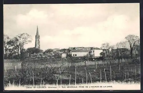 AK Saint-Loubès, Vue générale prise de l`avenue de la gare