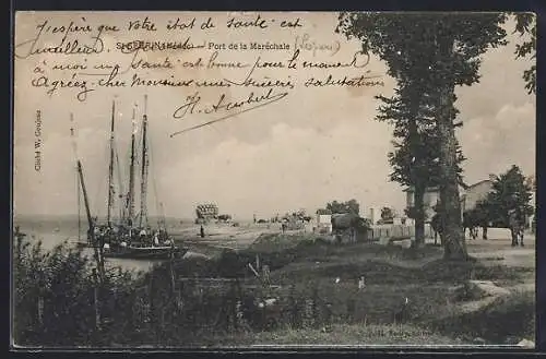 AK Saint-Brévin-les-Pins, Port de la Maréchale avec voiliers et paysage côtier