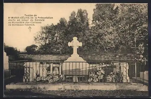 AK Bordeaux-Talence, Tombe de Ste Marie-Céline au monastère des Clarisses