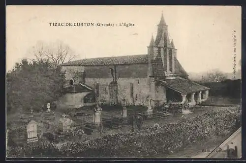 AK Tizac-de-Curton, L`Église et son cimetière en Gironde