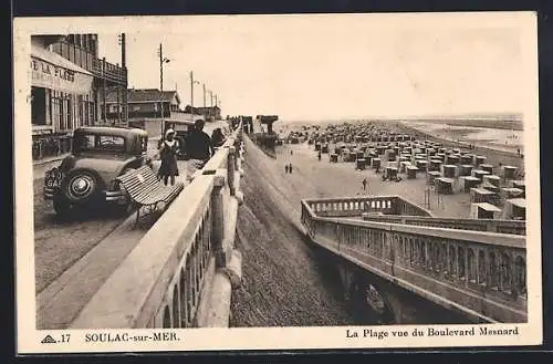 AK Soulac-sur-Mer, La Plage vue du Boulevard Mesnard