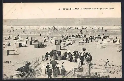 AK Soulac-sur-Mer, Le Ponton et la Plage à mar basse