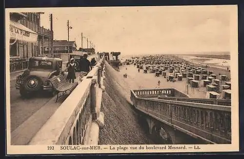 AK Soulac-sur-Mer, La plage vue du boulevard Mesnard