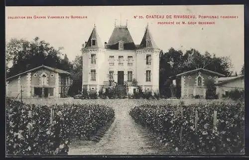 AK Pompignac, Château de Rivasseau et vignobles environnants
