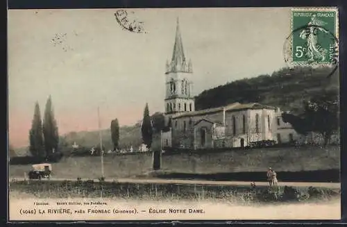 AK La Rivière, Église Notre Dame près de Fronsac (Gironde)