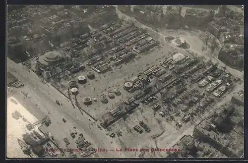 AK Bordeaux, La Place des Quinconces vue aérienne du marché