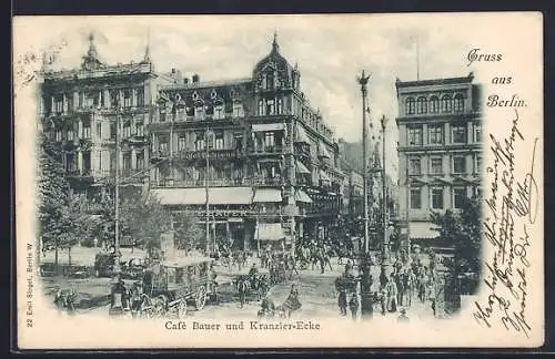 AK Berlin, Cafe Bauer und Kranzler-Ecke