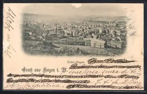 AK Hagen i. W., Unter-Hagen aus der Vogelschau