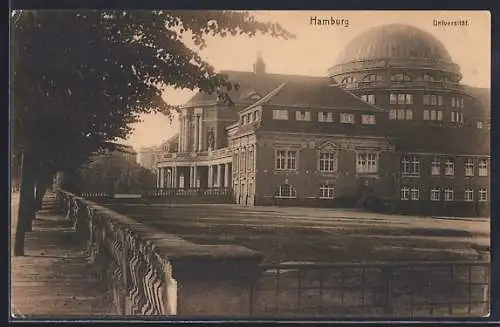 AK Hamburg-Rotherbaum, Universität mit Hof von der Strasse aus