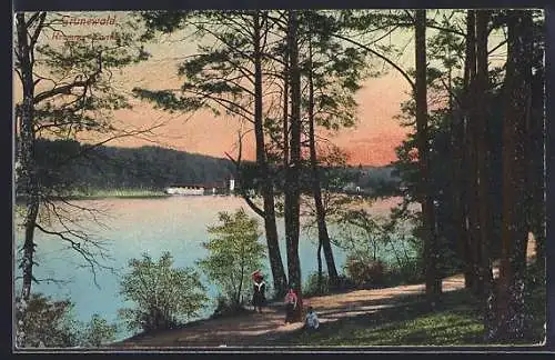 AK Berlin-Grunewald, Krumme Lanke vom Uferweg aus