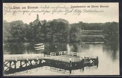 AK Berlin-Wannsee, Dampferstation an Kleinen Wannsee