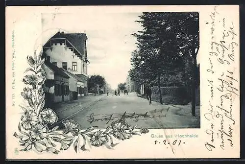 AK Hochheide, Strassenpartie mit Anwohnern