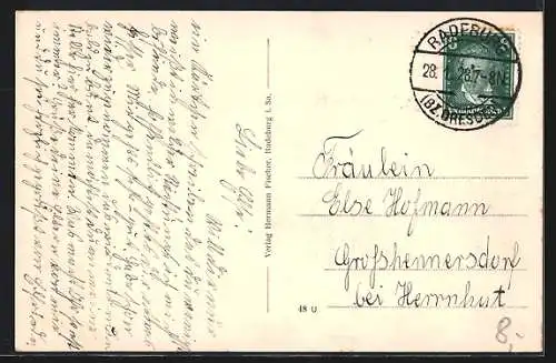 AK Radeburg i. Sa., Blick zur Bildungs- und Haushaltungsschule