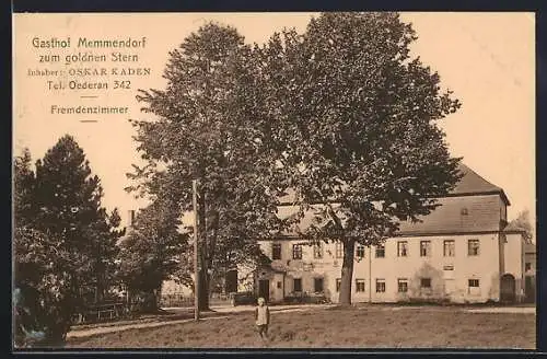 AK Oederan, Gasthof Memmendorf zum goldnen Stern v. Oskar Kaden