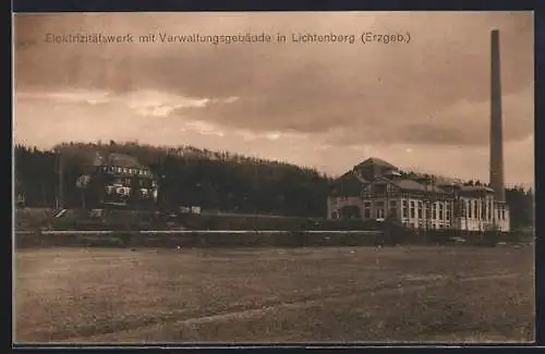AK Lichtenberg /Erzgeb., Elektrizitätswerk mit Verwaltungsgebäude