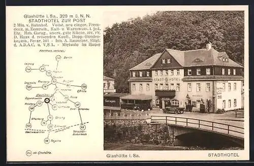 AK Glashütte i. Sa., Stadthotel zur Post