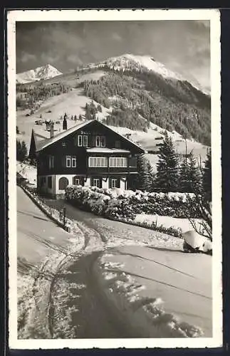 AK Gstaad, Chalet Beau Soleil mit Umgebung im Winter