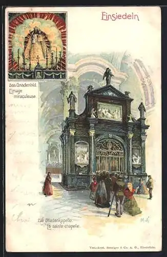 Künstler-AK Einsiedeln, Gnadenkapelle, Gnadenbild
