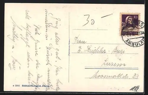 AK Romanshorn, Panorama mit Kirche und Dampfer