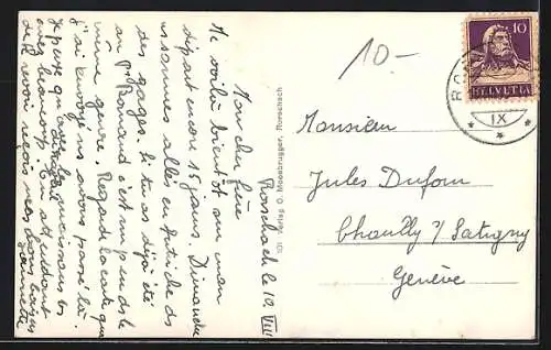 AK Rorschach, Im Seepark, mit Wasserblick u. Dampfer