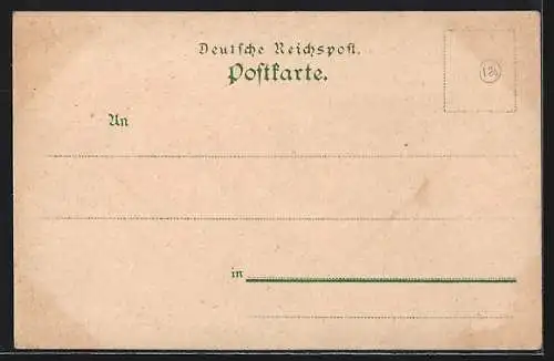 Lithographie Bad Salzuflen, Hoffmanns Stärkefabriken, Berglandschaft im Berner Oberland mit Gämsen