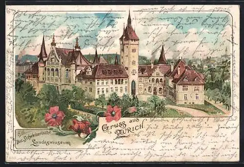 Lithographie Zürich, Landesmuseum, Mohnblumen