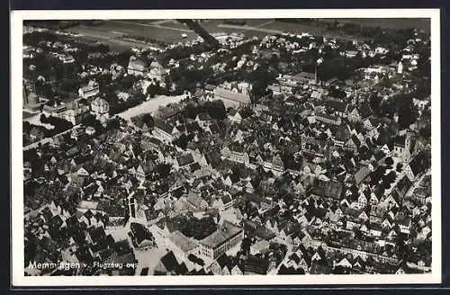 AK Memmingen, Ortsansicht vom Flugzeug aus
