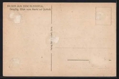 AK Droyssig, Blick vom Markt auf das Schloss
