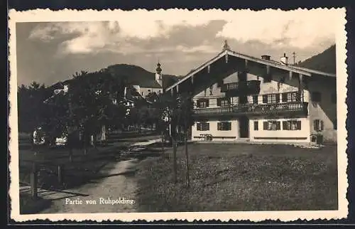 AK Ruhpolding, Ortsansicht mit Blick zur Kirche