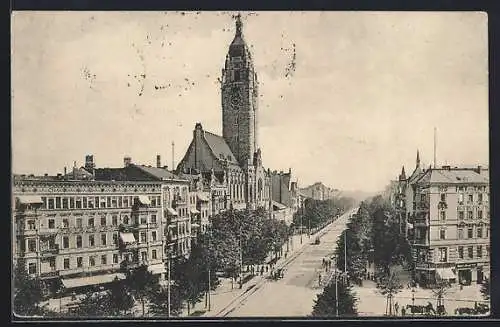 AK Berlin-Charlottenburg, Rathaus mit Umgebung