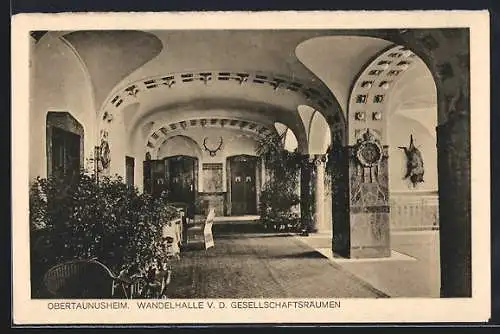 AK Falkenstein, Offizierheim Taunus, Wandelhalle v. d. Gesellschaftsräumen