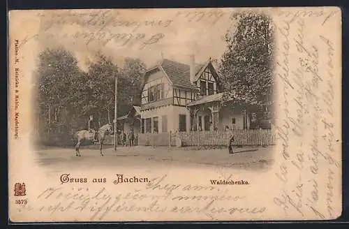 AK Aachen, Blick auf den Gasthof Waldschenke