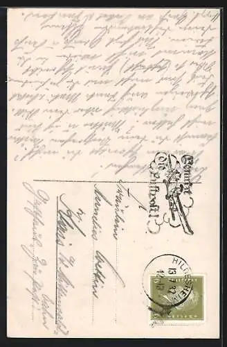 AK Hildesheim, Blick auf die Statue Der getreue Ekkekand