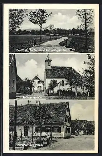 AK Schiftung, Gastwirtschaft zum Strauss, Dorfeingang und Kapelle