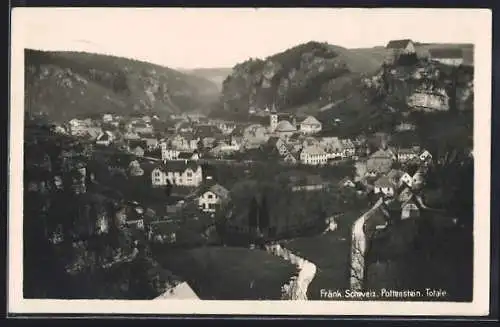 AK Pottenstein /Fränk. Schweiz, Ortsansicht aus der Vogelschau