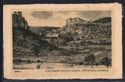AK Streitberg /Fränk. Schweiz, Teilansicht mit Ruine Neideck