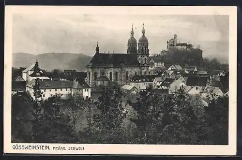 AK Gössweinstein /Fränk. Schweiz, Die Wallfahrtskirche und die Burg