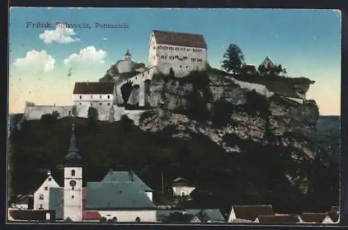 AK Pottenstein /Fränk. Schweiz, Kirche und Burg auf dem Berg