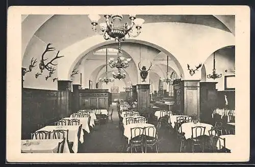 AK München, Gaststätte Spätenbrau-Bierhallen, Neuhauserstrasse 25 bis 28, Inh. Hans Pinogger