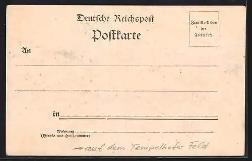 AK Berlin, Der Kaiser begrüsst beförderte Offiziere auf dem Tempelhofer Feld