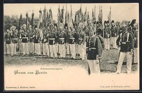 AK Berlin, Fahnencompagnie auf dem Tempelhofer Feld
