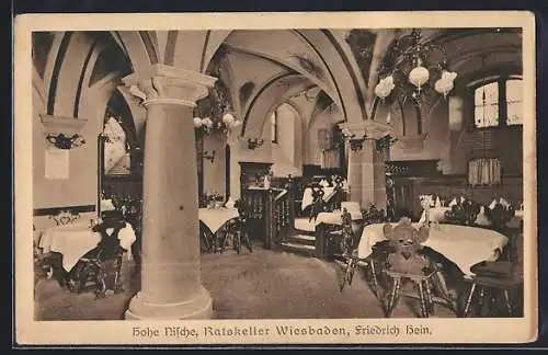 AK Wiesbaden, Gaststätte Ratskeller Hohe Nische, Inh. Friedrich Hein