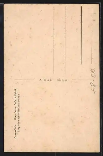 AK Essen /Ruhr, Krupp`sche Gussstahlfabrik, Ausgiessen einer Bessemerbirne