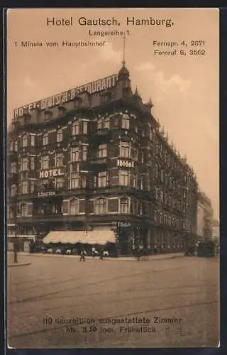 AK Hamburg-St.Georg, Hotel und Restaurant Gautsch