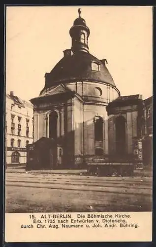 AK Berlin, Die Böhmische Kirche in der Mauerstrasse